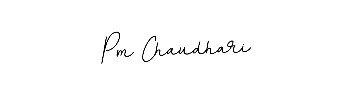 How to make Pm Chaudhari name signature. Use BallpointsItalic-DORy9 style for creating short signs online. This is the latest handwritten sign. Pm Chaudhari signature style 11 images and pictures png