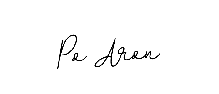 How to make Po Aron name signature. Use BallpointsItalic-DORy9 style for creating short signs online. This is the latest handwritten sign. Po Aron signature style 11 images and pictures png