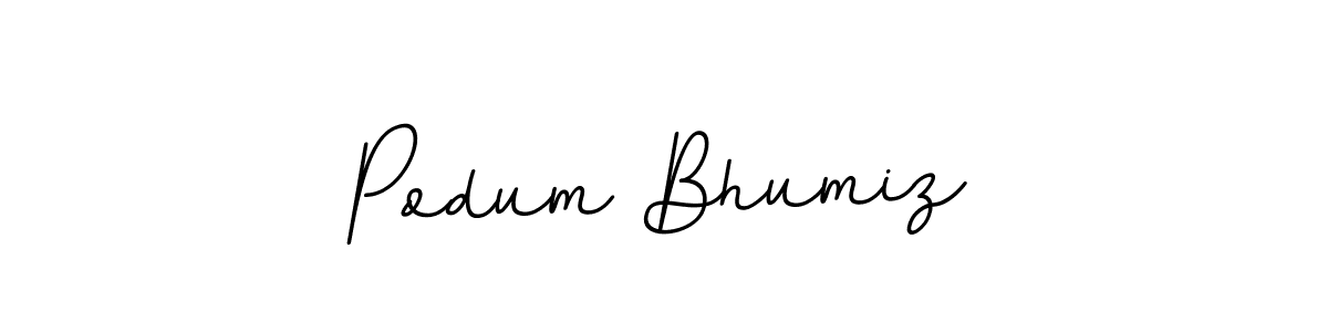 How to make Podum Bhumiz name signature. Use BallpointsItalic-DORy9 style for creating short signs online. This is the latest handwritten sign. Podum Bhumiz signature style 11 images and pictures png