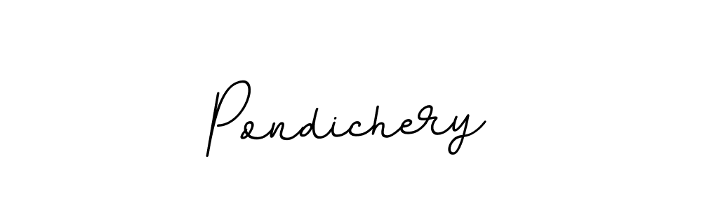 How to make Pondichery name signature. Use BallpointsItalic-DORy9 style for creating short signs online. This is the latest handwritten sign. Pondichery signature style 11 images and pictures png