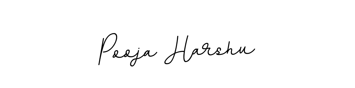 Also we have Pooja Harshu name is the best signature style. Create professional handwritten signature collection using BallpointsItalic-DORy9 autograph style. Pooja Harshu signature style 11 images and pictures png