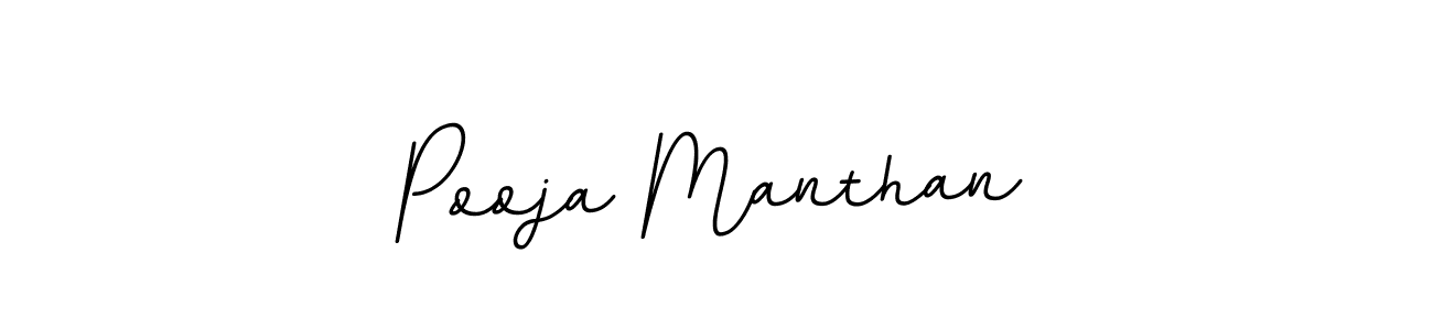 How to make Pooja Manthan name signature. Use BallpointsItalic-DORy9 style for creating short signs online. This is the latest handwritten sign. Pooja Manthan signature style 11 images and pictures png