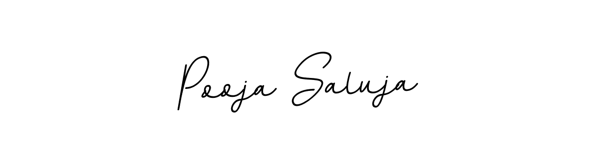 You should practise on your own different ways (BallpointsItalic-DORy9) to write your name (Pooja Saluja) in signature. don't let someone else do it for you. Pooja Saluja signature style 11 images and pictures png