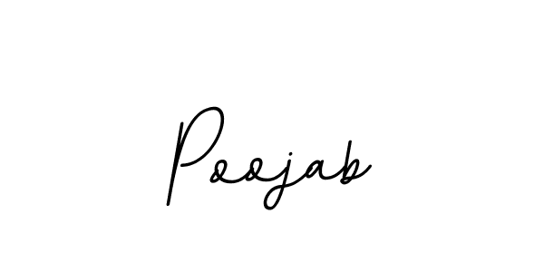 Use a signature maker to create a handwritten signature online. With this signature software, you can design (BallpointsItalic-DORy9) your own signature for name Poojab. Poojab signature style 11 images and pictures png
