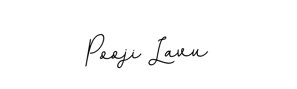 How to make Pooji Lavu name signature. Use BallpointsItalic-DORy9 style for creating short signs online. This is the latest handwritten sign. Pooji Lavu signature style 11 images and pictures png