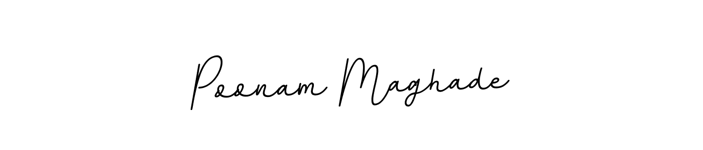 How to make Poonam Maghade name signature. Use BallpointsItalic-DORy9 style for creating short signs online. This is the latest handwritten sign. Poonam Maghade signature style 11 images and pictures png