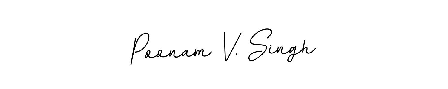 This is the best signature style for the Poonam V. Singh name. Also you like these signature font (BallpointsItalic-DORy9). Mix name signature. Poonam V. Singh signature style 11 images and pictures png