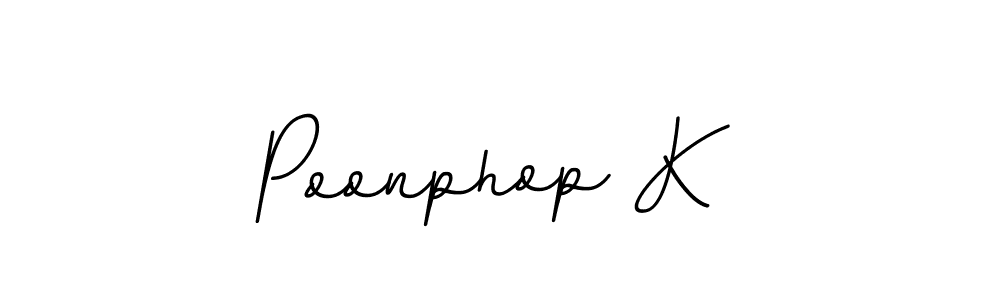 Use a signature maker to create a handwritten signature online. With this signature software, you can design (BallpointsItalic-DORy9) your own signature for name Poonphop K. Poonphop K signature style 11 images and pictures png