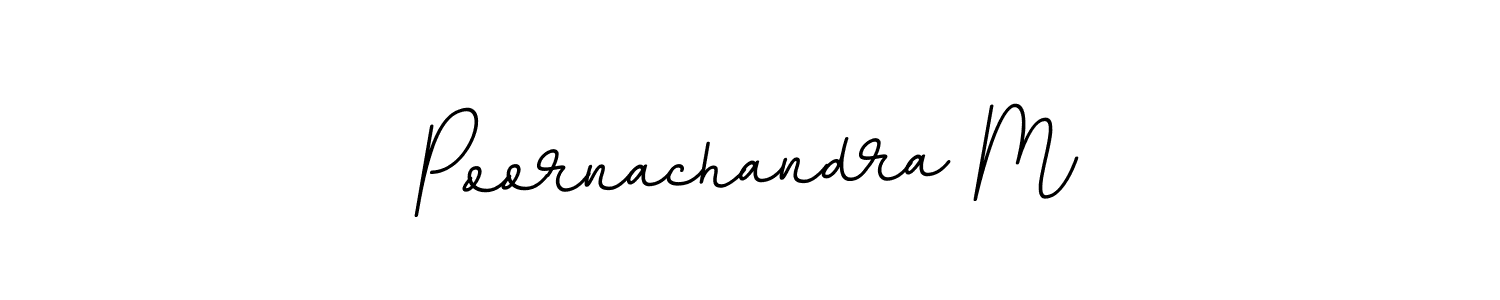 How to make Poornachandra M name signature. Use BallpointsItalic-DORy9 style for creating short signs online. This is the latest handwritten sign. Poornachandra M signature style 11 images and pictures png