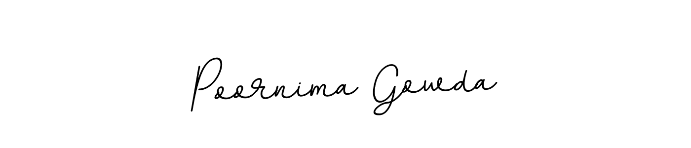 Use a signature maker to create a handwritten signature online. With this signature software, you can design (BallpointsItalic-DORy9) your own signature for name Poornima Gowda. Poornima Gowda signature style 11 images and pictures png