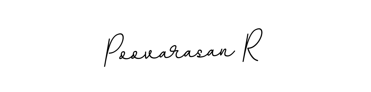 Use a signature maker to create a handwritten signature online. With this signature software, you can design (BallpointsItalic-DORy9) your own signature for name Poovarasan R. Poovarasan R signature style 11 images and pictures png
