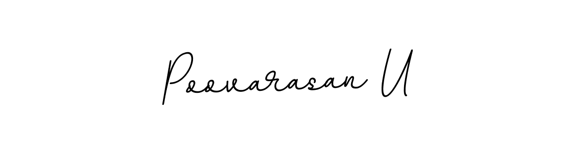 Make a beautiful signature design for name Poovarasan U. With this signature (BallpointsItalic-DORy9) style, you can create a handwritten signature for free. Poovarasan U signature style 11 images and pictures png