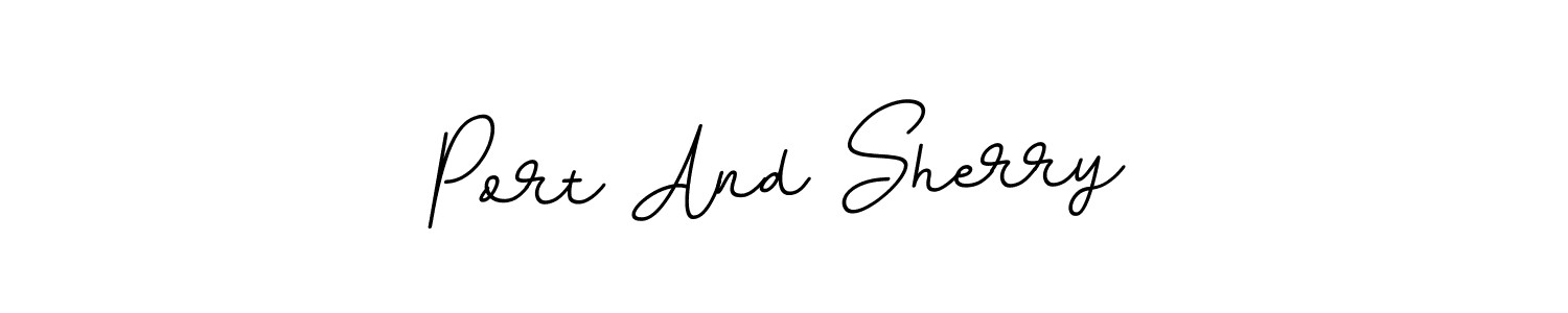 This is the best signature style for the Port And Sherry name. Also you like these signature font (BallpointsItalic-DORy9). Mix name signature. Port And Sherry signature style 11 images and pictures png