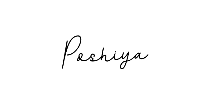 Use a signature maker to create a handwritten signature online. With this signature software, you can design (BallpointsItalic-DORy9) your own signature for name Poshiya. Poshiya signature style 11 images and pictures png