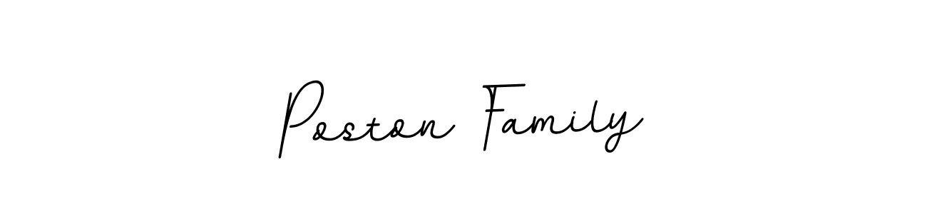 It looks lik you need a new signature style for name Poston Family. Design unique handwritten (BallpointsItalic-DORy9) signature with our free signature maker in just a few clicks. Poston Family signature style 11 images and pictures png