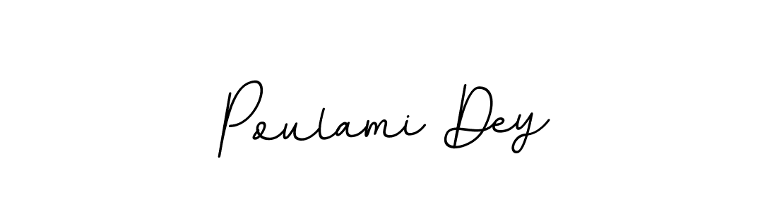 The best way (BallpointsItalic-DORy9) to make a short signature is to pick only two or three words in your name. The name Poulami Dey include a total of six letters. For converting this name. Poulami Dey signature style 11 images and pictures png