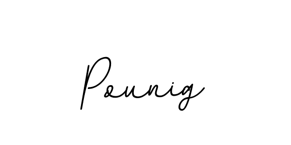 Make a beautiful signature design for name Pounig. With this signature (BallpointsItalic-DORy9) style, you can create a handwritten signature for free. Pounig signature style 11 images and pictures png