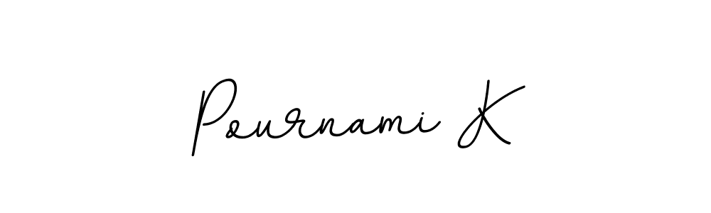 Make a beautiful signature design for name Pournami K. With this signature (BallpointsItalic-DORy9) style, you can create a handwritten signature for free. Pournami K signature style 11 images and pictures png