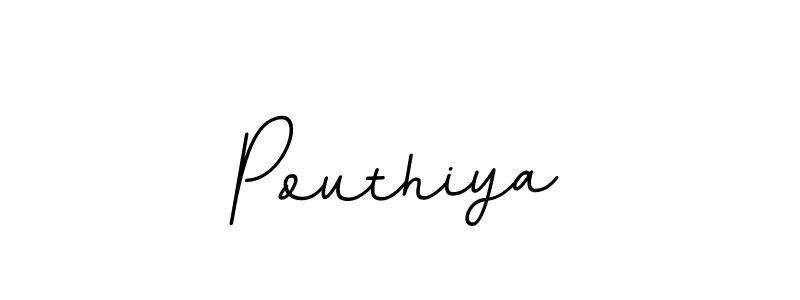 How to make Pouthiya name signature. Use BallpointsItalic-DORy9 style for creating short signs online. This is the latest handwritten sign. Pouthiya signature style 11 images and pictures png