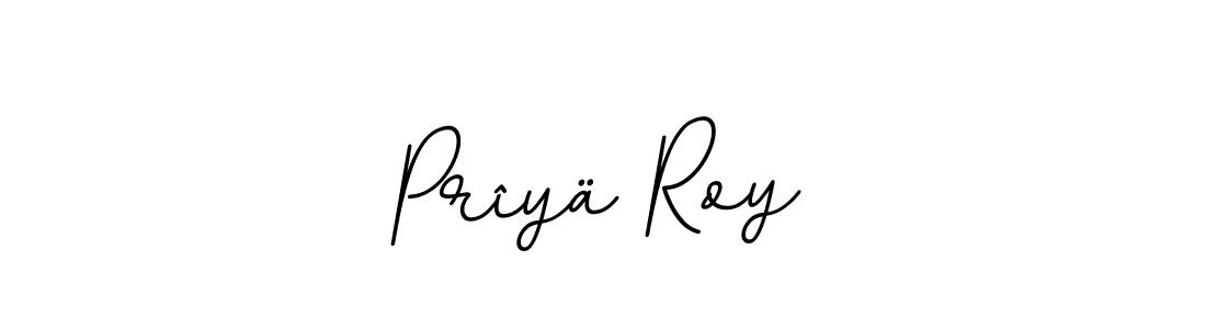 How to make Prîyä Roy name signature. Use BallpointsItalic-DORy9 style for creating short signs online. This is the latest handwritten sign. Prîyä Roy signature style 11 images and pictures png