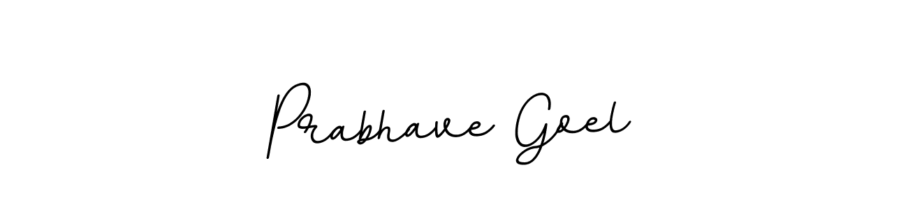 How to make Prabhave Goel name signature. Use BallpointsItalic-DORy9 style for creating short signs online. This is the latest handwritten sign. Prabhave Goel signature style 11 images and pictures png