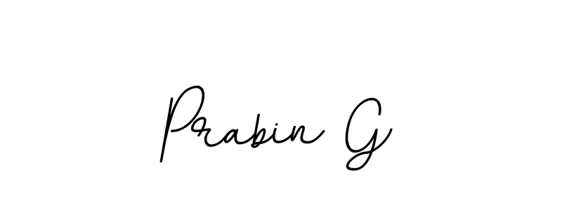 How to make Prabin G name signature. Use BallpointsItalic-DORy9 style for creating short signs online. This is the latest handwritten sign. Prabin G signature style 11 images and pictures png