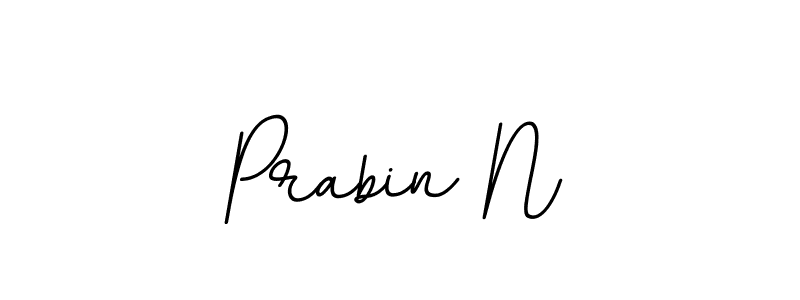 How to make Prabin N name signature. Use BallpointsItalic-DORy9 style for creating short signs online. This is the latest handwritten sign. Prabin N signature style 11 images and pictures png