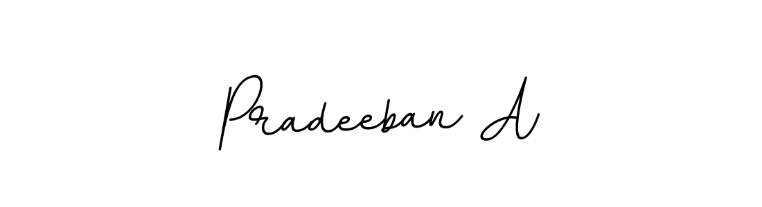 The best way (BallpointsItalic-DORy9) to make a short signature is to pick only two or three words in your name. The name Pradeeban A include a total of six letters. For converting this name. Pradeeban A signature style 11 images and pictures png