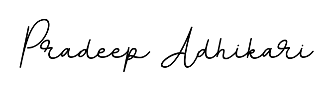 Express your personality with a custom Pradeep Adhikari signature crafted with BallpointsItalic-DORy9 typography. Free transparent PNG download available. Pradeep Adhikari signature style 11 images and pictures png