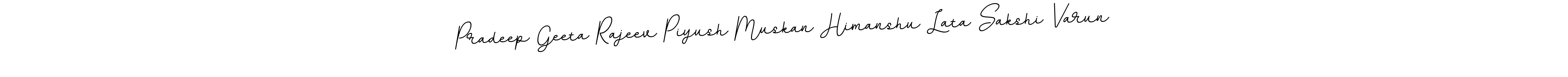 Here are the top 10 professional signature styles for the name Pradeep Geeta Rajeev Piyush Muskan Himanshu Lata Sakshi Varun. These are the best autograph styles you can use for your name. Pradeep Geeta Rajeev Piyush Muskan Himanshu Lata Sakshi Varun signature style 11 images and pictures png