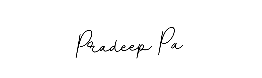 Use a signature maker to create a handwritten signature online. With this signature software, you can design (BallpointsItalic-DORy9) your own signature for name Pradeep Pa. Pradeep Pa signature style 11 images and pictures png