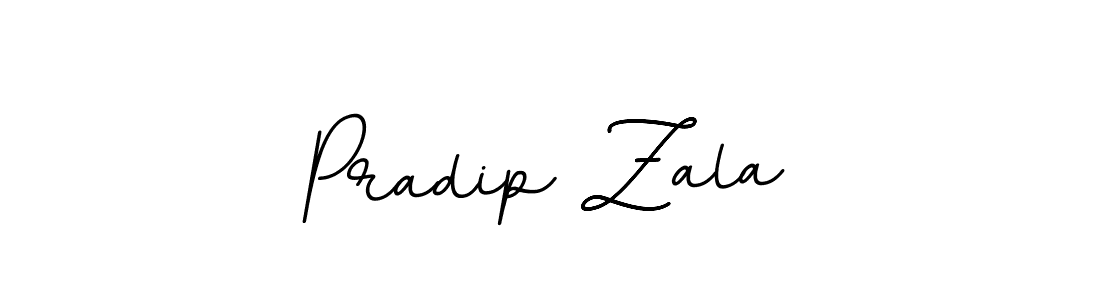 How to make Pradip Zala name signature. Use BallpointsItalic-DORy9 style for creating short signs online. This is the latest handwritten sign. Pradip Zala signature style 11 images and pictures png