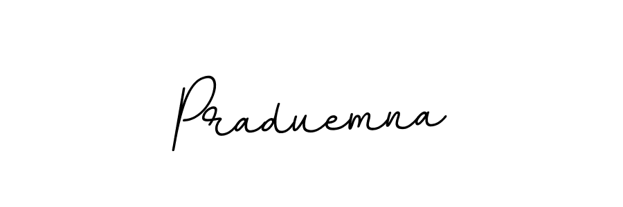 Create a beautiful signature design for name Praduemna. With this signature (BallpointsItalic-DORy9) fonts, you can make a handwritten signature for free. Praduemna signature style 11 images and pictures png