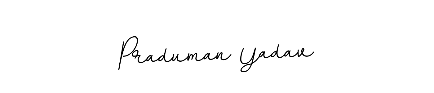 Praduman Yadav stylish signature style. Best Handwritten Sign (BallpointsItalic-DORy9) for my name. Handwritten Signature Collection Ideas for my name Praduman Yadav. Praduman Yadav signature style 11 images and pictures png