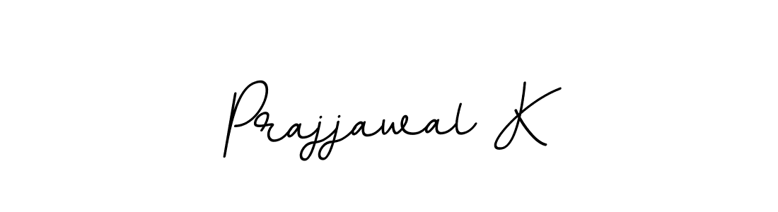How to make Prajjawal K name signature. Use BallpointsItalic-DORy9 style for creating short signs online. This is the latest handwritten sign. Prajjawal K signature style 11 images and pictures png