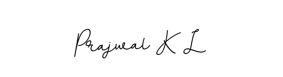 How to make Prajwal K L name signature. Use BallpointsItalic-DORy9 style for creating short signs online. This is the latest handwritten sign. Prajwal K L signature style 11 images and pictures png