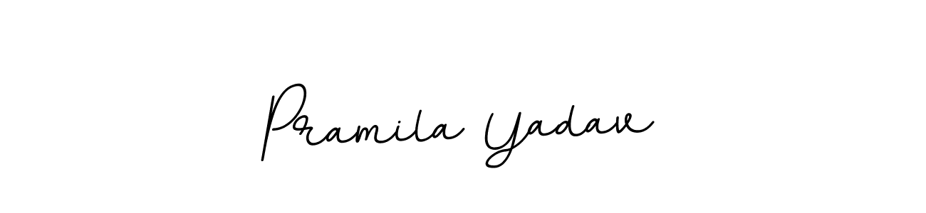 Use a signature maker to create a handwritten signature online. With this signature software, you can design (BallpointsItalic-DORy9) your own signature for name Pramila Yadav. Pramila Yadav signature style 11 images and pictures png