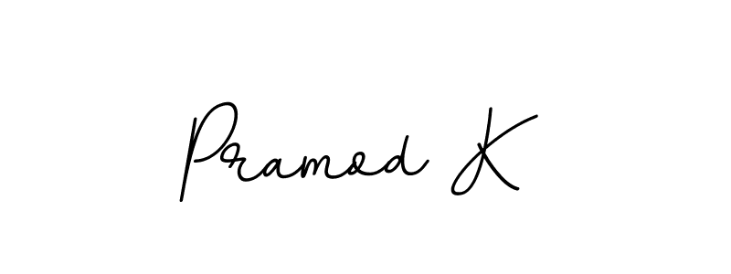 Design your own signature with our free online signature maker. With this signature software, you can create a handwritten (BallpointsItalic-DORy9) signature for name Pramod K. Pramod K signature style 11 images and pictures png