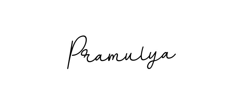 You should practise on your own different ways (BallpointsItalic-DORy9) to write your name (Pramulya) in signature. don't let someone else do it for you. Pramulya signature style 11 images and pictures png