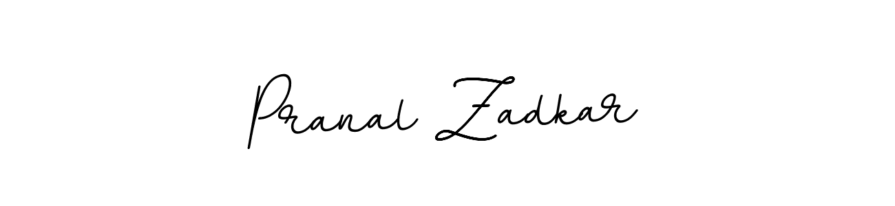 How to make Pranal Zadkar name signature. Use BallpointsItalic-DORy9 style for creating short signs online. This is the latest handwritten sign. Pranal Zadkar signature style 11 images and pictures png