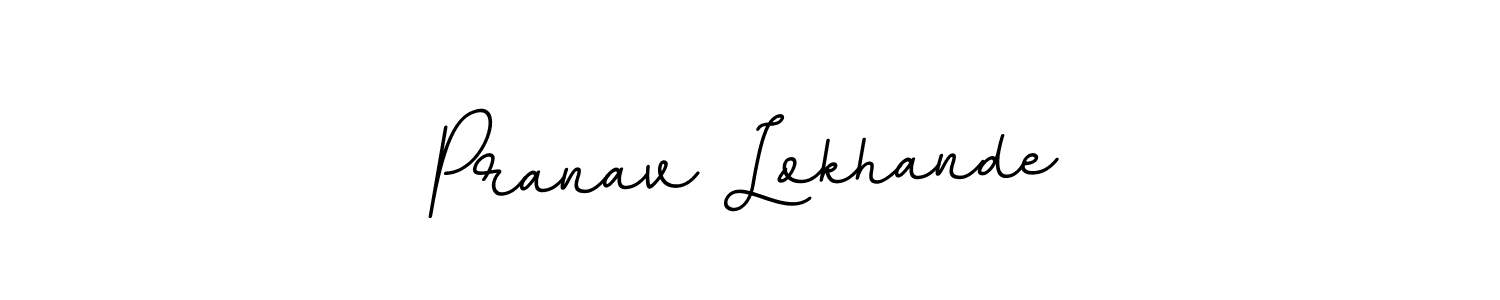 How to make Pranav Lokhande name signature. Use BallpointsItalic-DORy9 style for creating short signs online. This is the latest handwritten sign. Pranav Lokhande signature style 11 images and pictures png