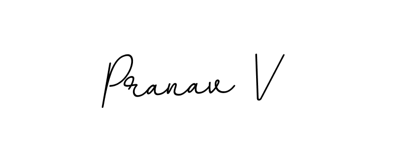 Pranav V stylish signature style. Best Handwritten Sign (BallpointsItalic-DORy9) for my name. Handwritten Signature Collection Ideas for my name Pranav V. Pranav V signature style 11 images and pictures png