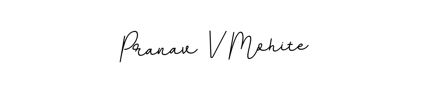 Design your own signature with our free online signature maker. With this signature software, you can create a handwritten (BallpointsItalic-DORy9) signature for name Pranav V Mohite. Pranav V Mohite signature style 11 images and pictures png