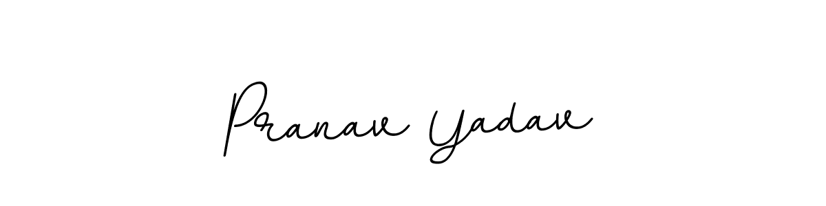 Make a beautiful signature design for name Pranav Yadav. With this signature (BallpointsItalic-DORy9) style, you can create a handwritten signature for free. Pranav Yadav signature style 11 images and pictures png