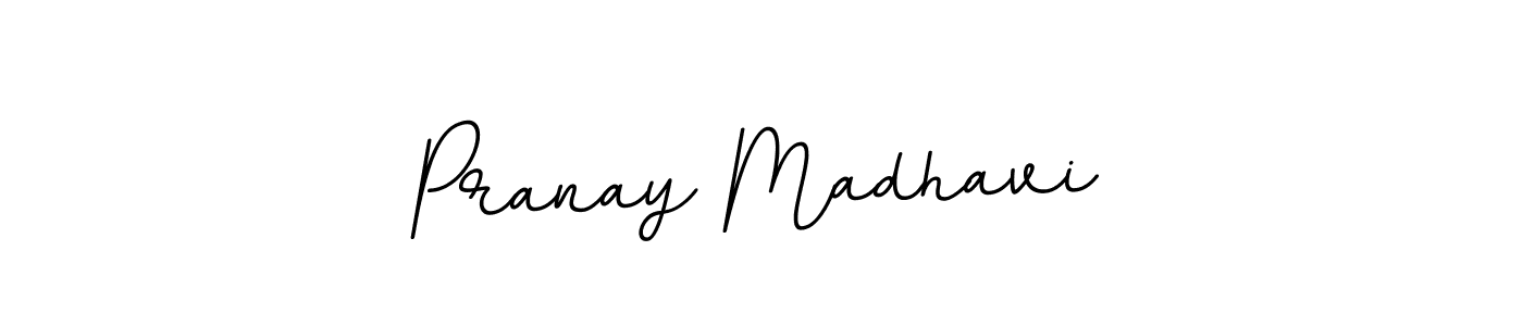 Create a beautiful signature design for name Pranay Madhavi. With this signature (BallpointsItalic-DORy9) fonts, you can make a handwritten signature for free. Pranay Madhavi signature style 11 images and pictures png