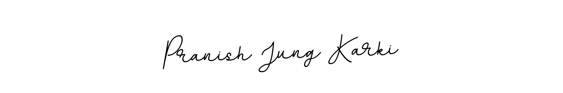 Use a signature maker to create a handwritten signature online. With this signature software, you can design (BallpointsItalic-DORy9) your own signature for name Pranish Jung Karki. Pranish Jung Karki signature style 11 images and pictures png