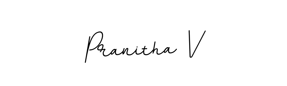 How to make Pranitha V name signature. Use BallpointsItalic-DORy9 style for creating short signs online. This is the latest handwritten sign. Pranitha V signature style 11 images and pictures png
