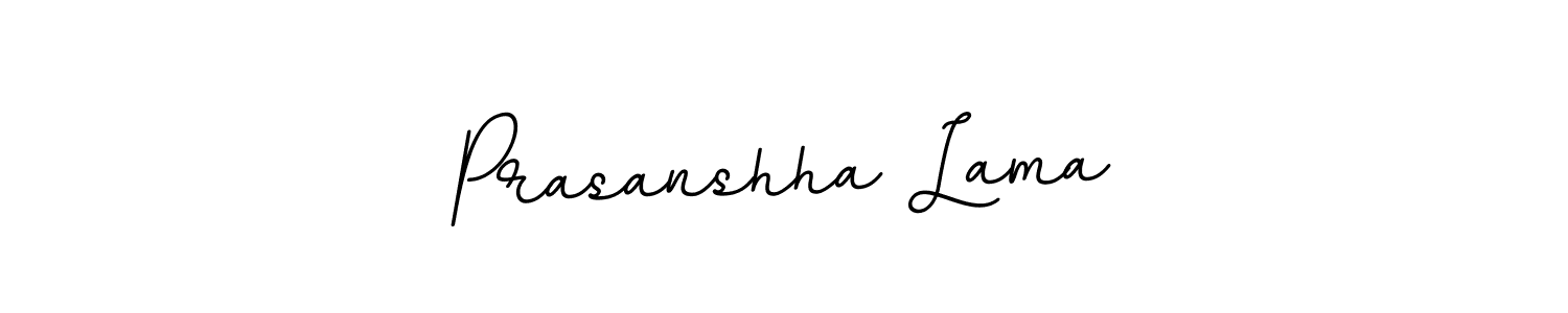 How to make Prasanshha Lama name signature. Use BallpointsItalic-DORy9 style for creating short signs online. This is the latest handwritten sign. Prasanshha Lama signature style 11 images and pictures png