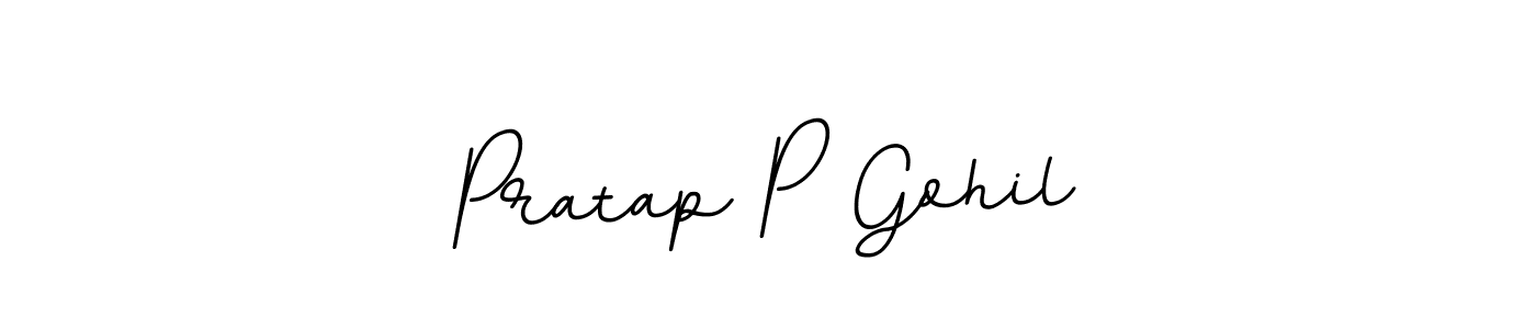 Design your own signature with our free online signature maker. With this signature software, you can create a handwritten (BallpointsItalic-DORy9) signature for name Pratap P Gohil. Pratap P Gohil signature style 11 images and pictures png