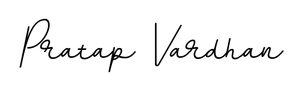 Download transparent PNG signature for name Pratap Vardhan styled with BallpointsItalic-DORy9 font. Ready to paste directly into PDF and Word agreements. Pratap Vardhan signature style 11 images and pictures png